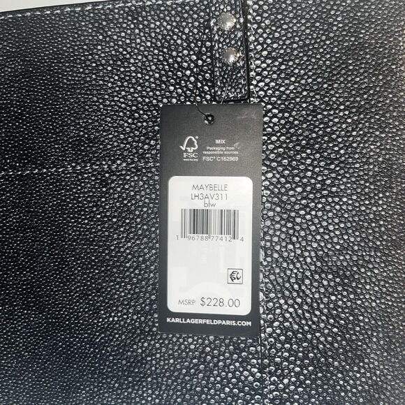 Karl Lagerfeld Maybelle Grey Faux Snakeskin Tote NWT $228 Retail - Picture 12 of 13